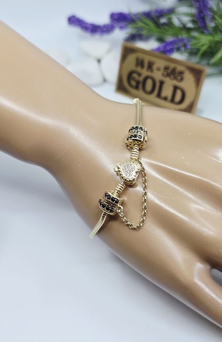 Złota bransoletka modułowa próba 585 14k