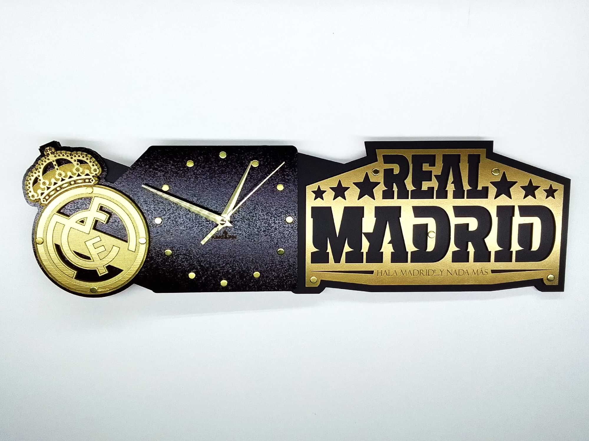 Real Madrid - Ręcznie wykonany zegar ścienny z drewna (unikat)