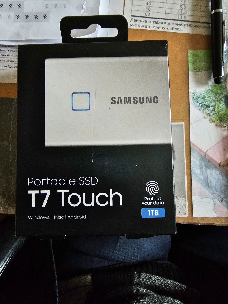 SSD Samsung на 1ТБ с отпечатком пальца
