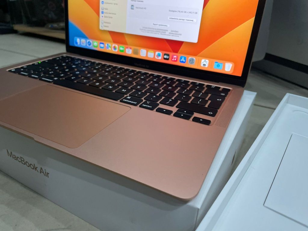 MACBOOK AIR m1 A2337 Rose Gold igla 110cykli z salonu

w zestawie: pud