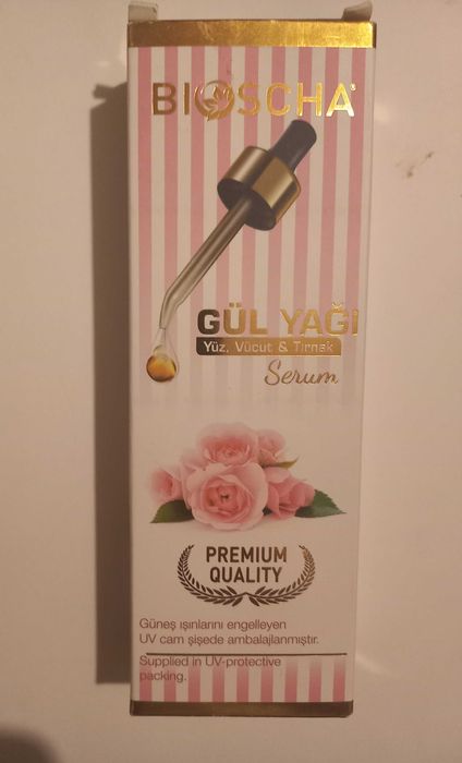 Serum z olejkiem różanym do twarzy, ciała i paznokci.