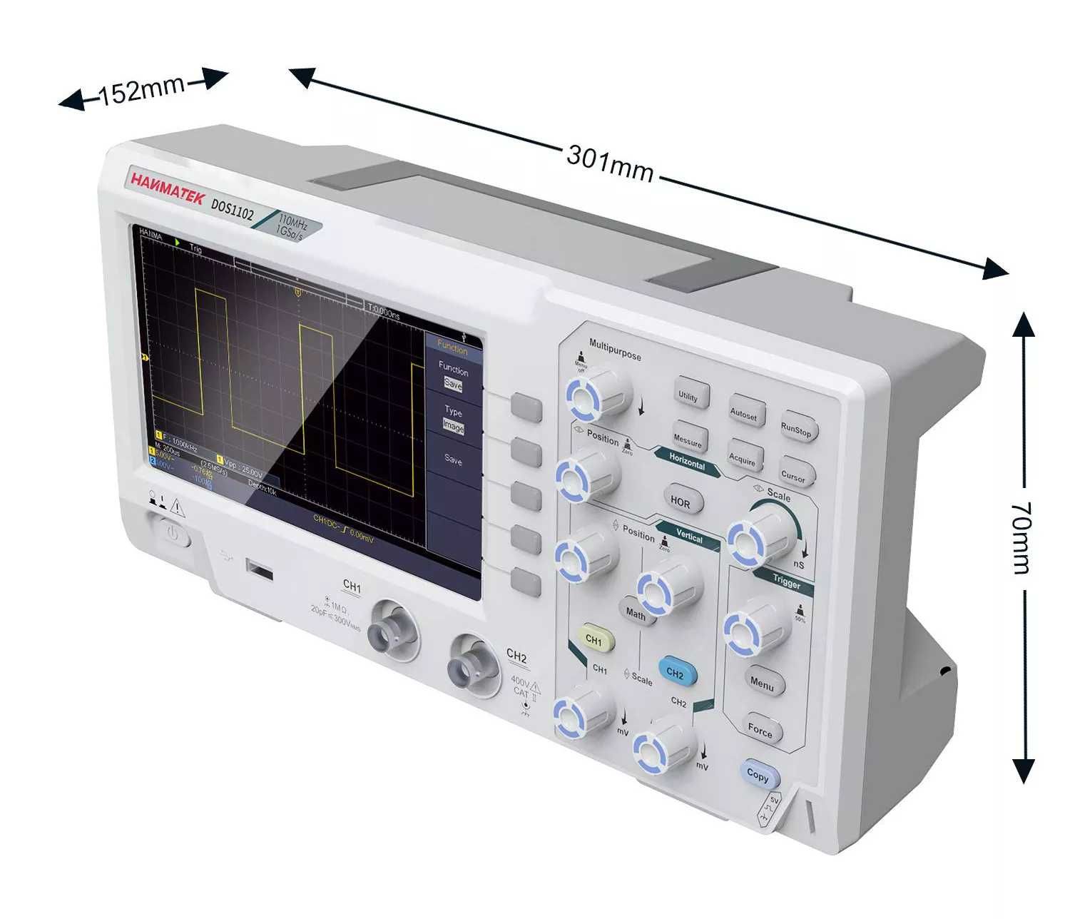 Oscyloskop cyfrowy Hanmatek DOS1102 (Owon SDS1102) 1Gs/s 2x110Mhz