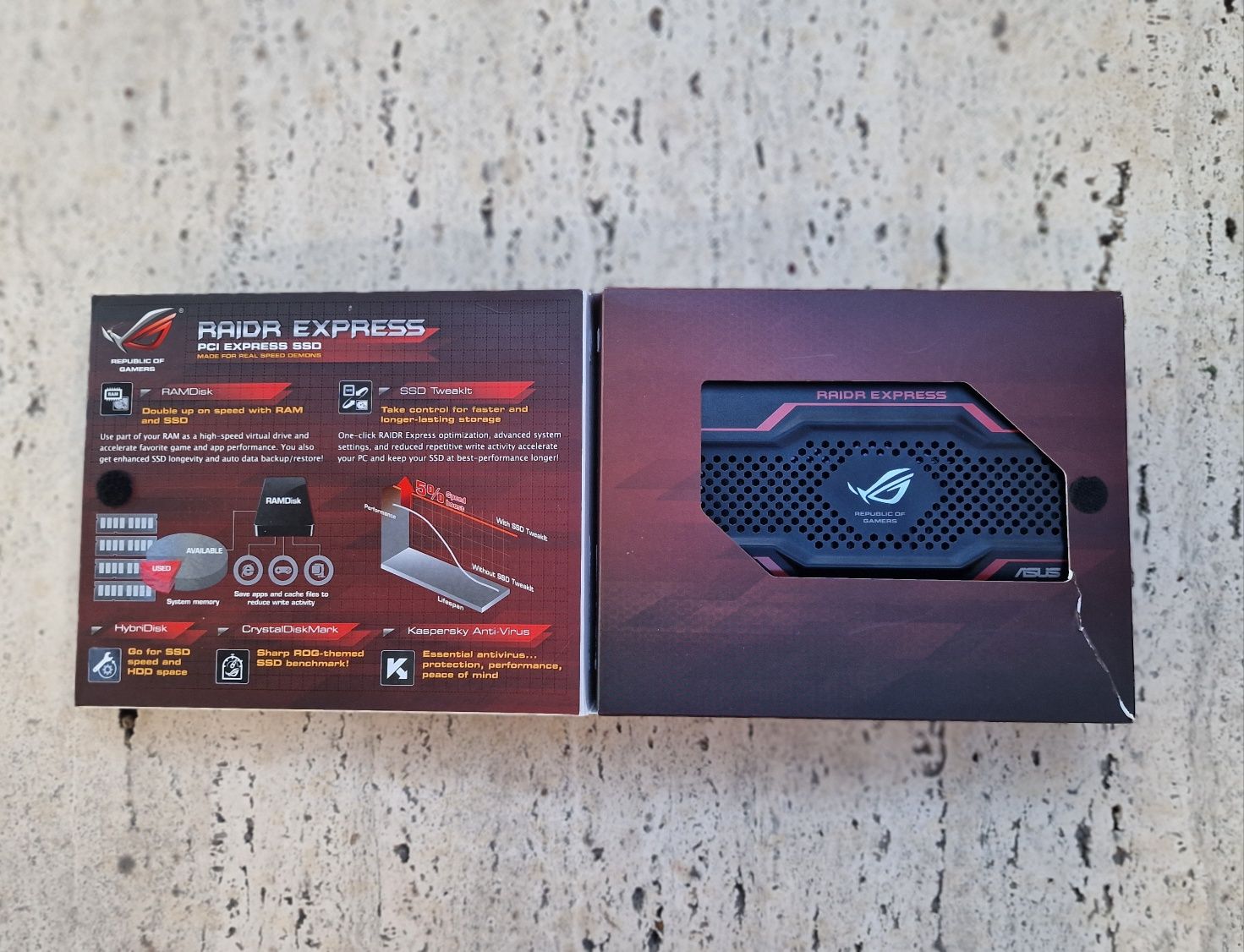 Pcie SSD Asus Rog Raidr Express speed demons