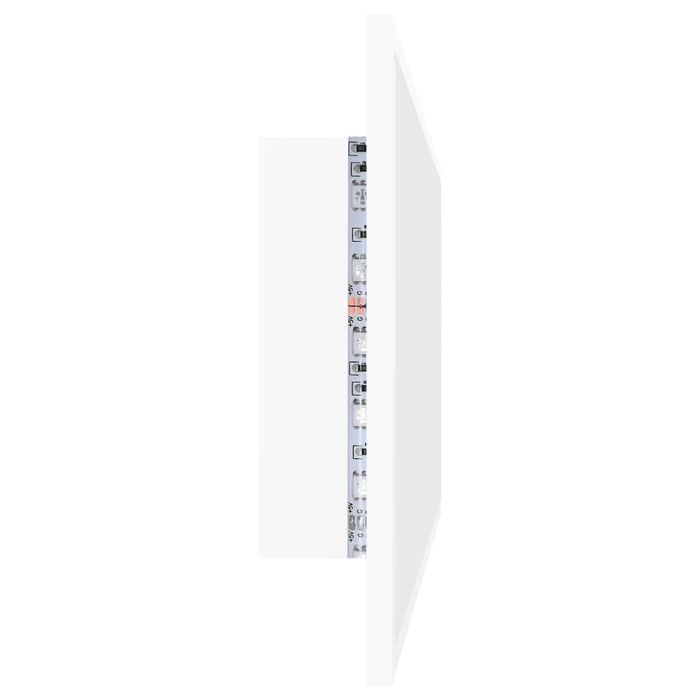 Vidaxl Lustro Łazienkowe Z Led, Białe, 100X8,5X37 Cm, Płyta Wiórowa