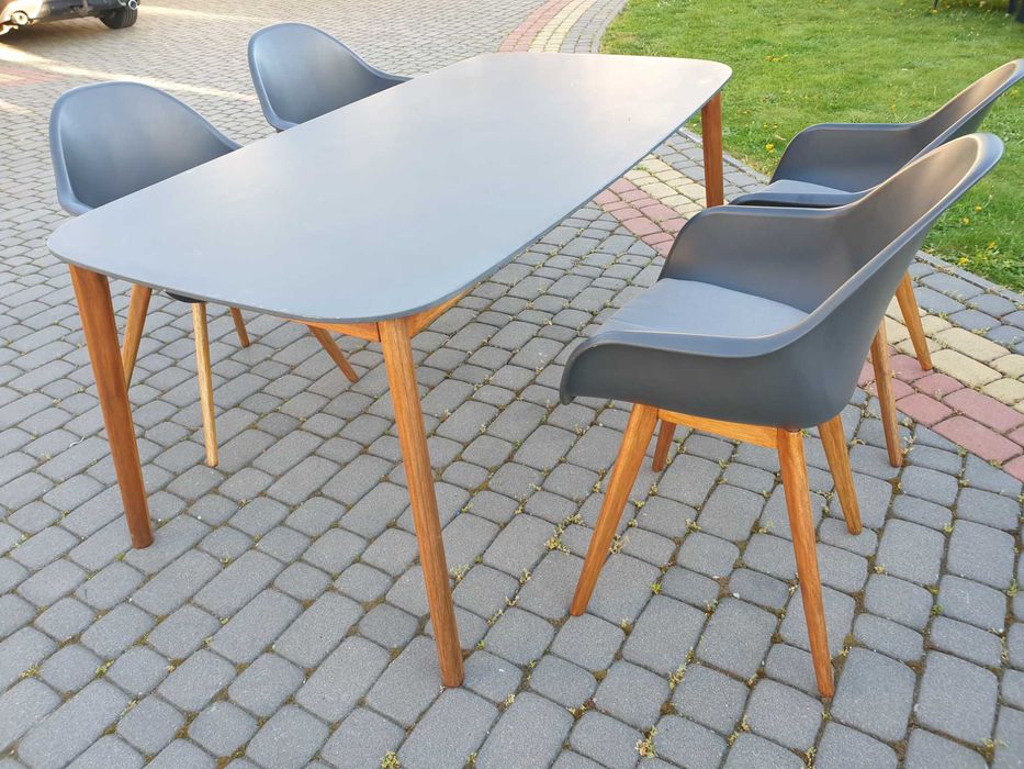 LE SUD loftowy stół + krzesła komplet mebli ogrodowych na taras ogrodu