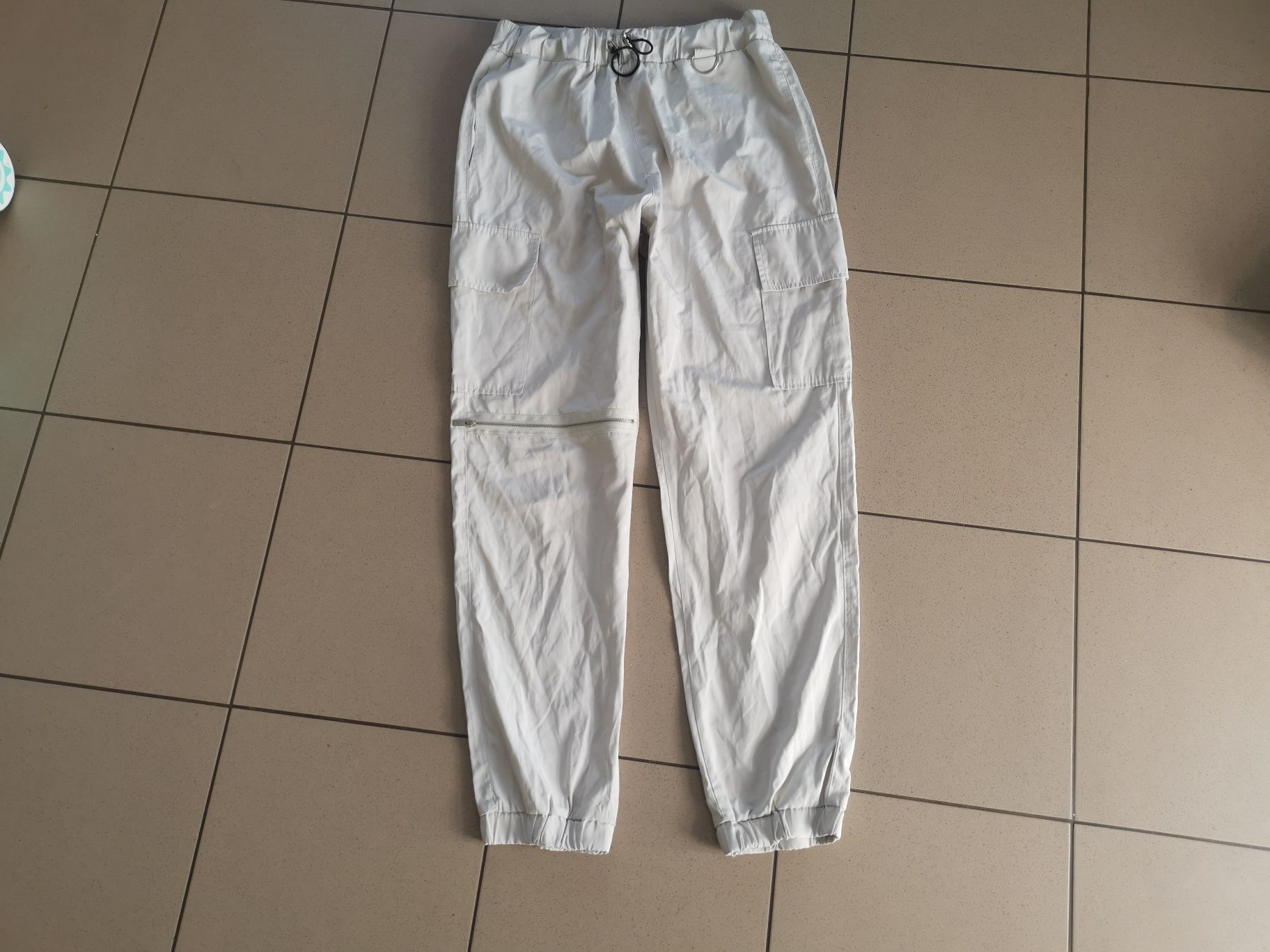 Joggery bojówki damskie ze ściągaczami wysoki stan r 40