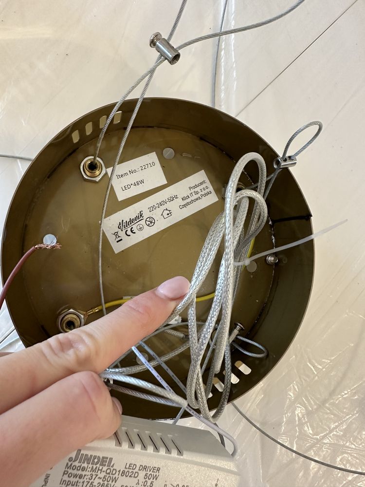 Kryształowa lampa wisząca LED 60cm żyrandol złoty Vildevik