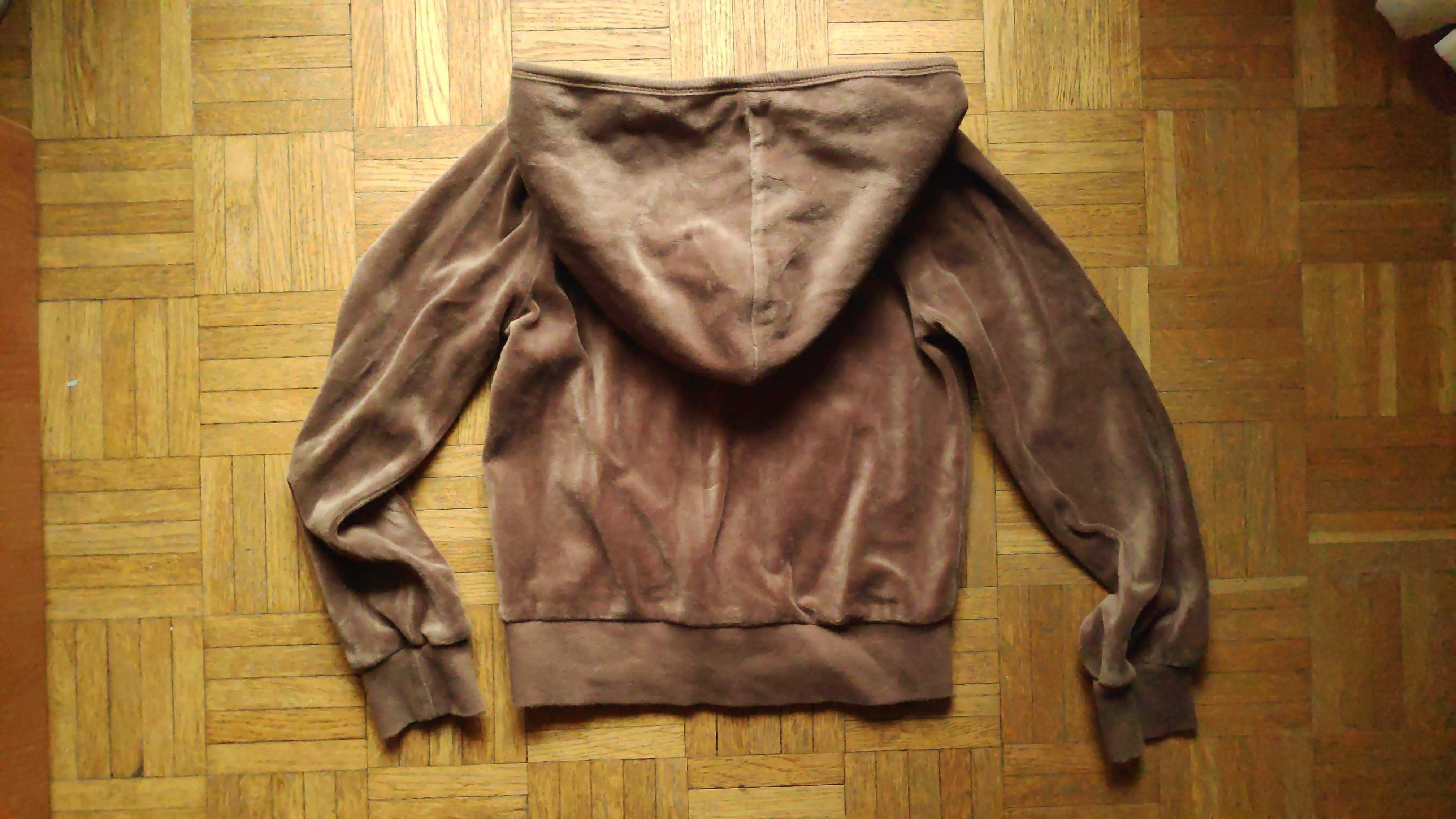 Karmelowa bluza aksamitna, rozmiar 134