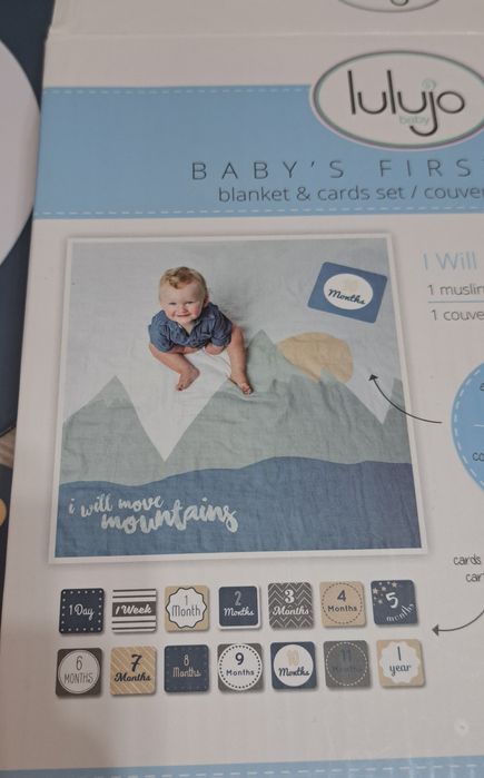 Kocyk i karteczki do robienia zdjęć pierwszy roczek