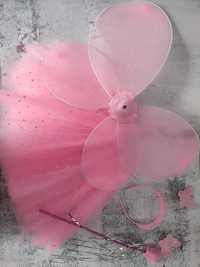 Różowy kostium wróżki, skrzydła, motyl