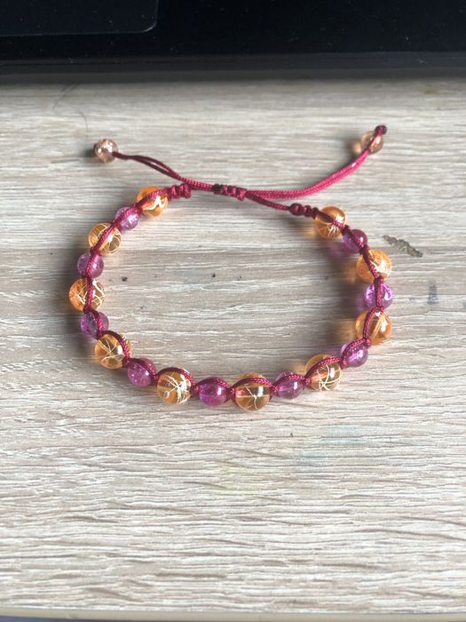 Bransoletka makrama koraliki crackle