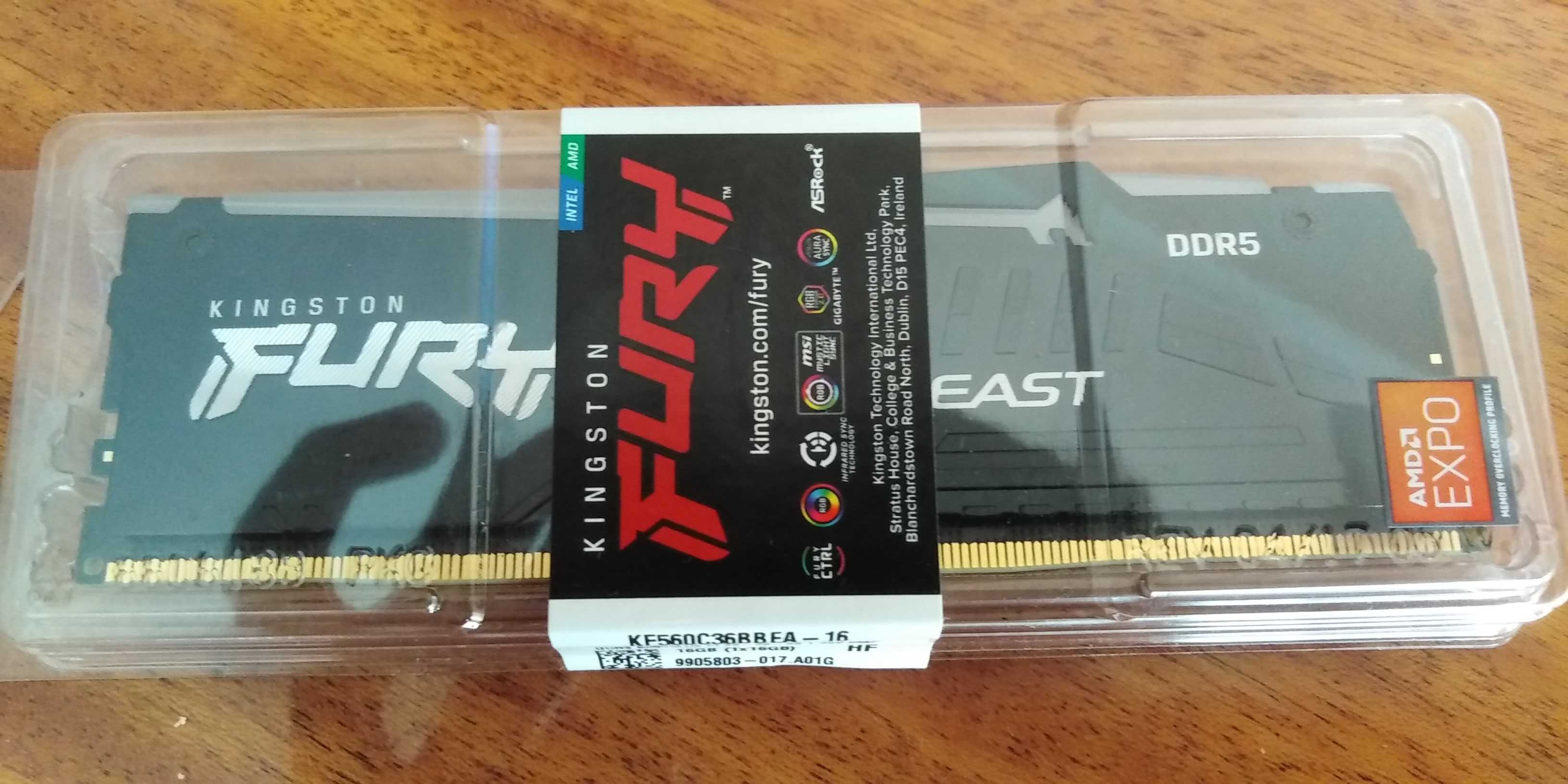 Оперативна пам'ять Kingston FURY 16 GB DDR5 6000 MHz FURY Beast