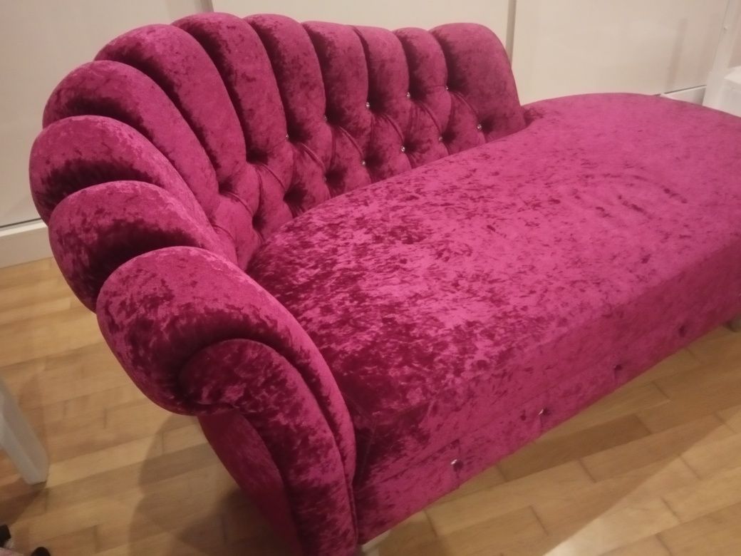 Conjunto sofá tipo chaise e espelho grande seminovos