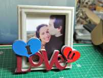 Moldura I Love U com Foto e Cor personalizada - Dia dos Namorados