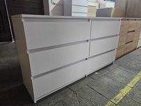 Nowoczesna pojemna KOMODA 6 szuflad biel 140CM