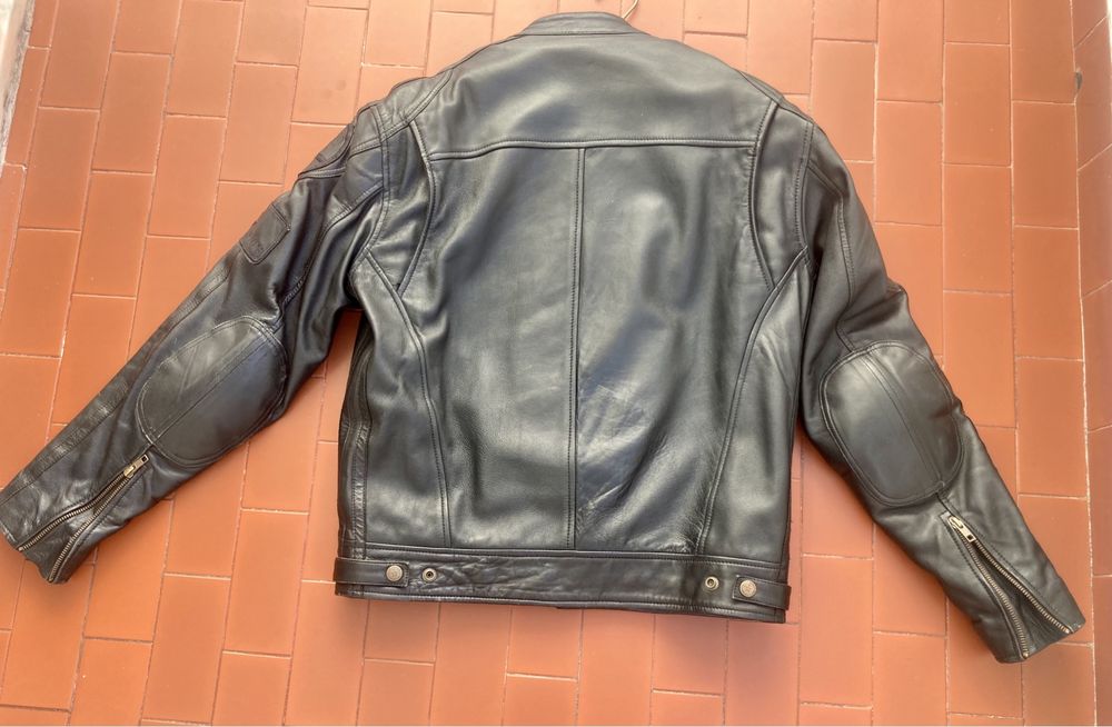 Casaco de Moto em Pele com protecções