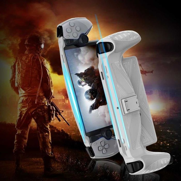 Etui Ochronne TPU ze Stojakiem do PS5 Portal Ergonomiczny Uchwyt Białe