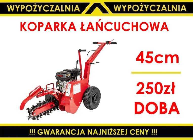 Koparka Łańcuchowa bez napędu 45cm i 60cm Wypożyczalnia 250-300zł doba