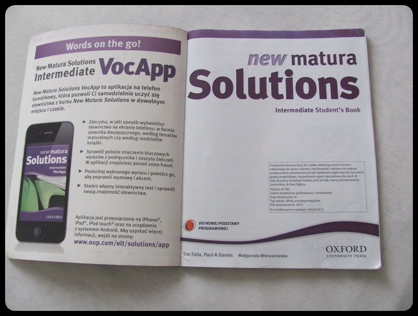 New Matura Solutions OXFORD Student's book