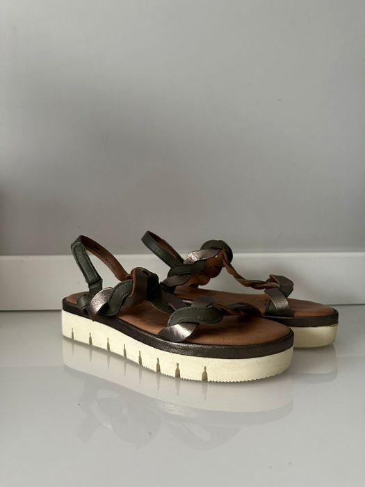 TAMARIS 39 sandały skóra platforma j. Nowe klapki