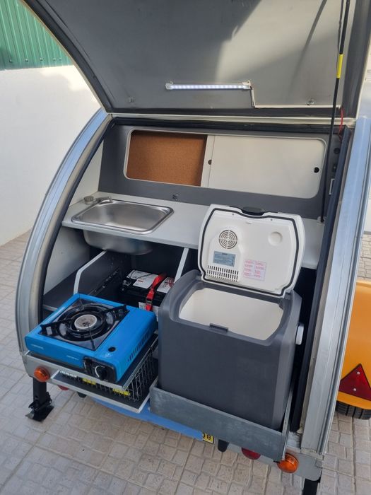 Mini caravana teardrop impecável