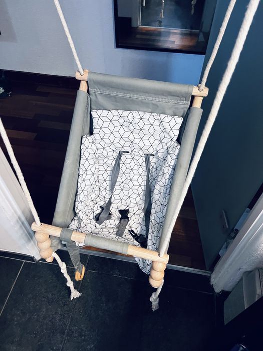 Huśtawka, kołyska dziecięca, drewniana, regulowana