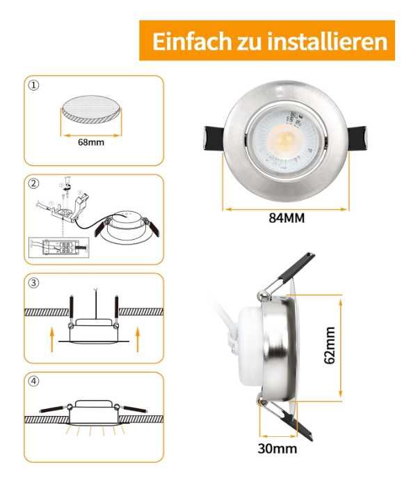 BOYIR LED Reflektor wpuszczany zestaw 6 sztuk