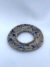 Beżowy talerzyk ceramiczny gliniany na biżuterię boho minimalizm