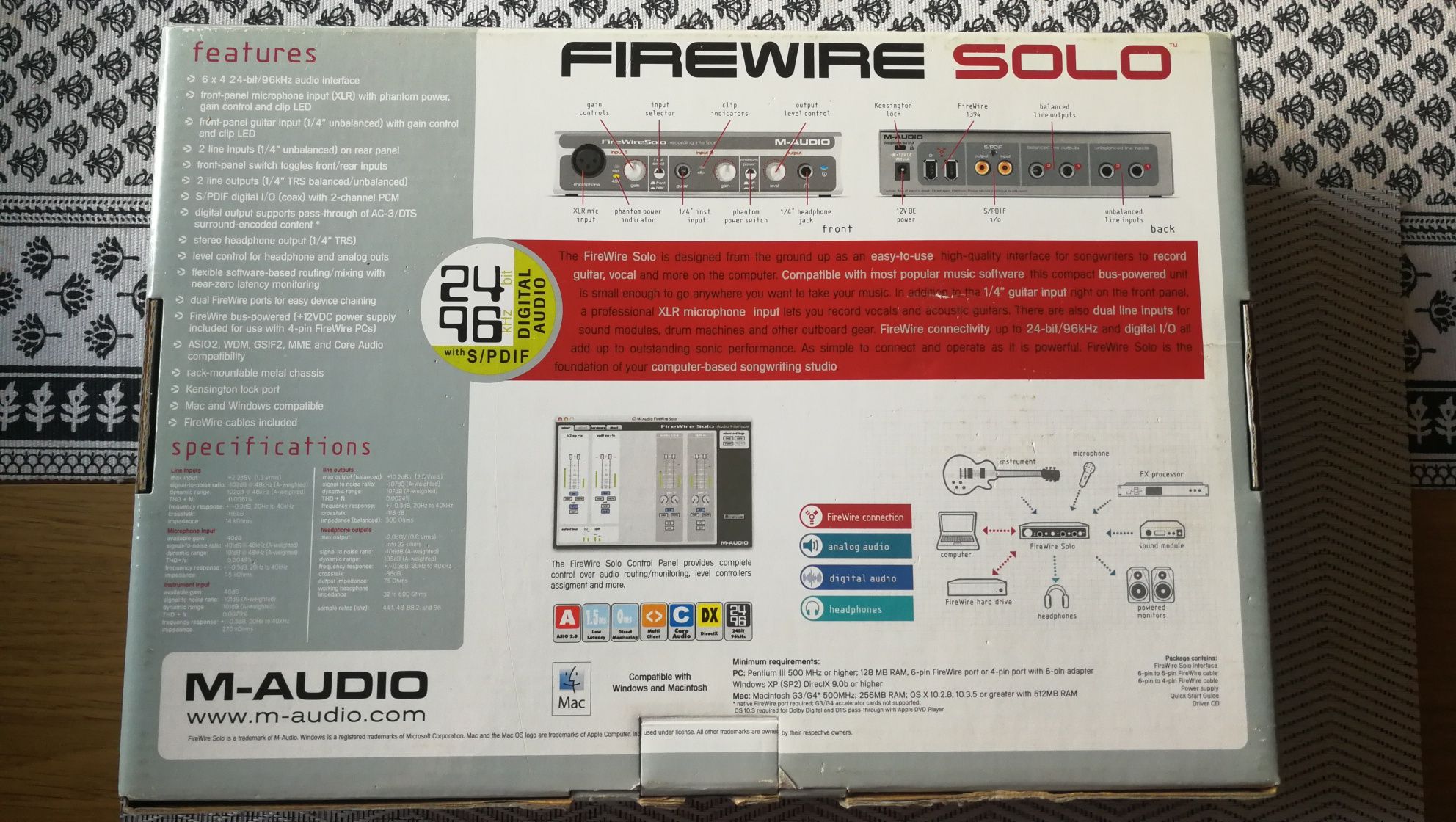 M-Audio Firewire Solo
Interfejs audio, muzyka, gitara, dla muzyków