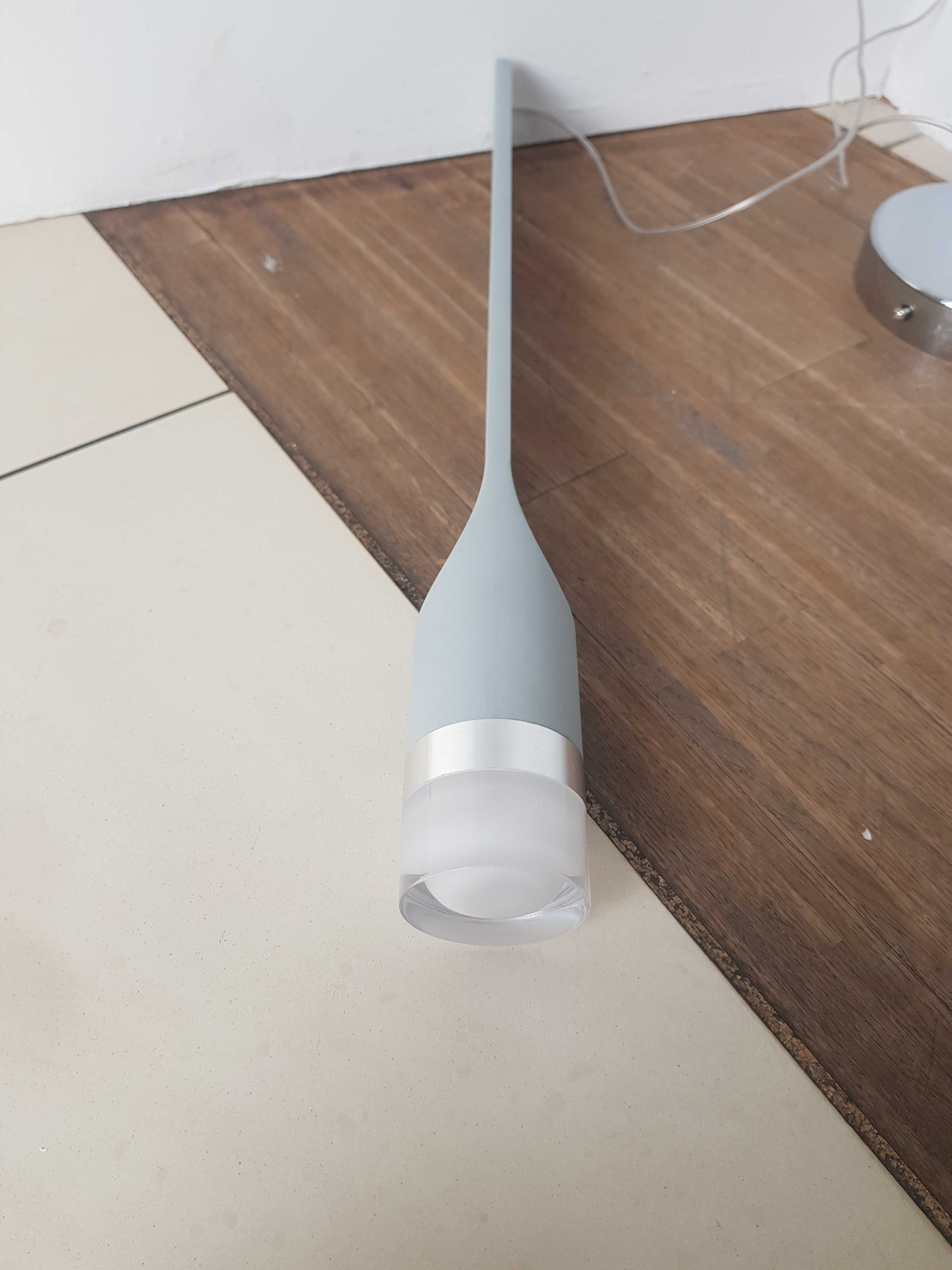 Lampa wisząca TUBA LED nad stół SZARA