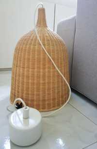 Lampa Ikea laran rattan rattanowa sufitowa