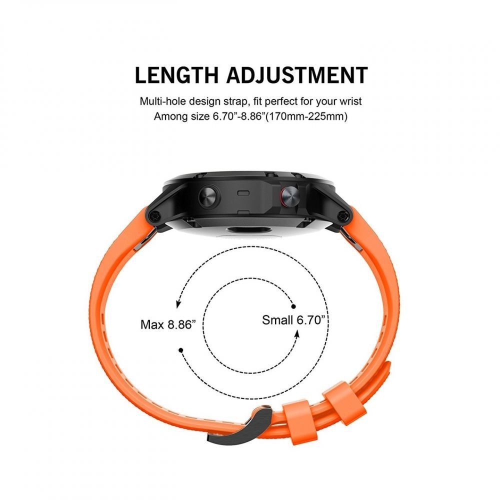 Pasek Smooth Do Garmin Fenix 5 / 6 / 6 Pro Orange