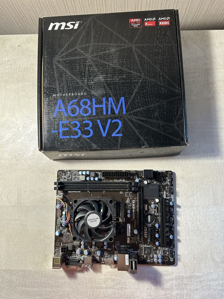 MSI A68HM- E33 V2 з процом