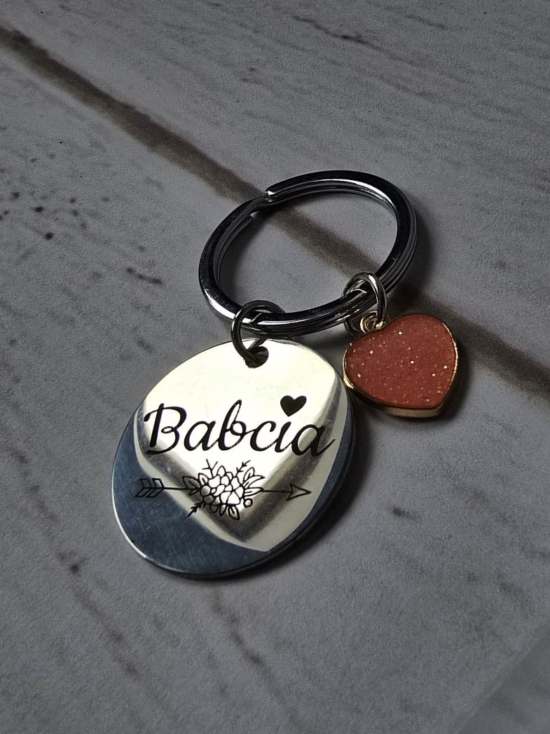Prezent Na Dzień Babci Serce Grawer Babcia Brelok Breloczek nowy