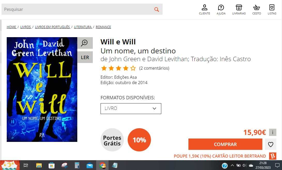 Livro WilLL e WiLL Um nome, um destino