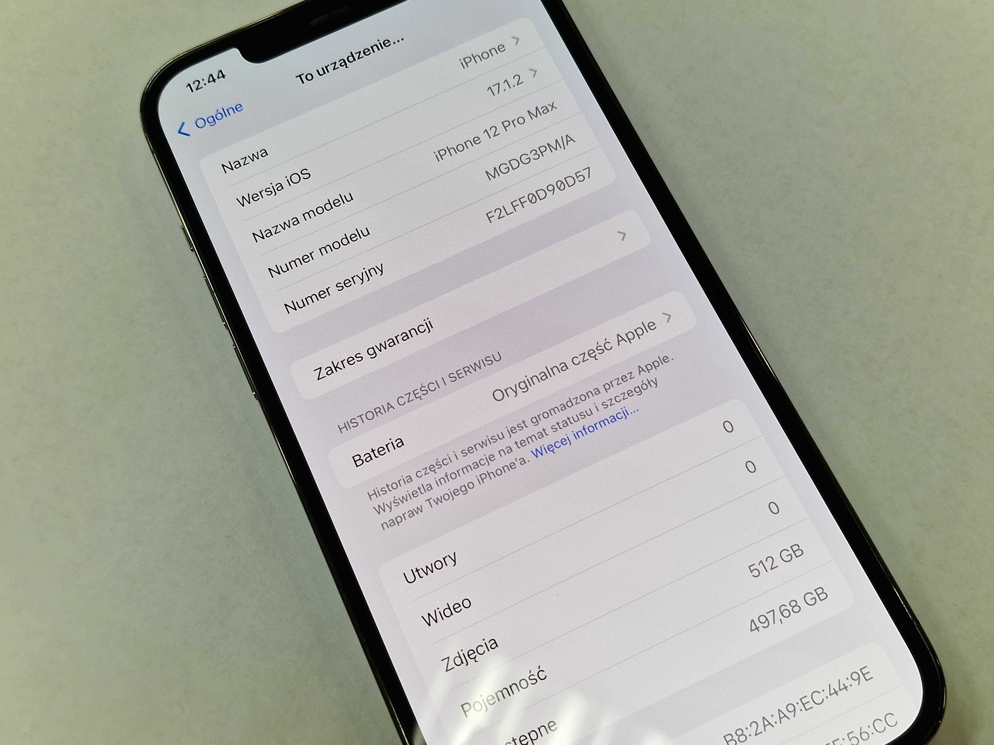 Iphone 12 PRO MAX 512GB/ Graphite/ BAT 100%/ Grade A/ BDB/ Gwarancja