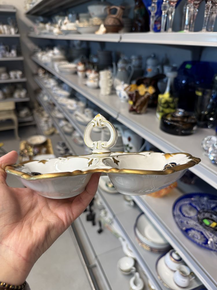 Patera porcelanowa kabaret Kobalt złoto Reichenbach dekoracja 1344