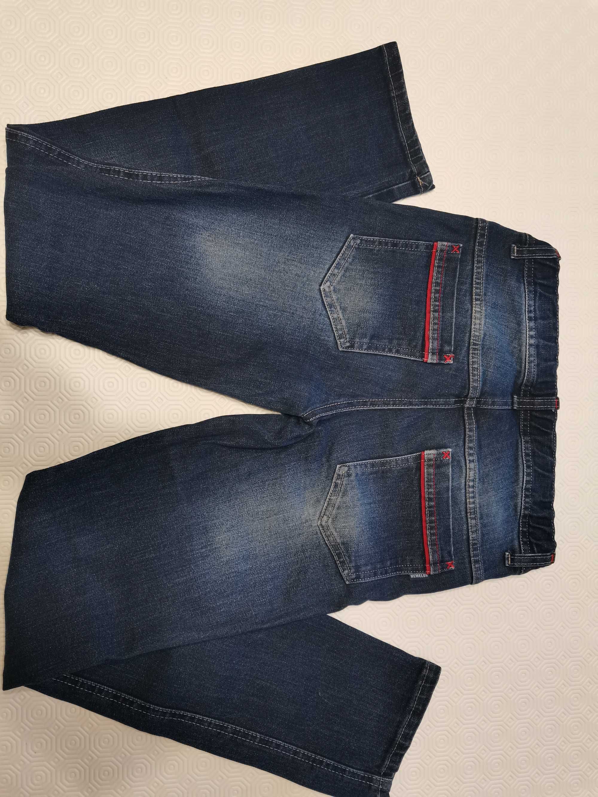 Spodnie jeans chłopięce 146-152 granatowe, stan bdb