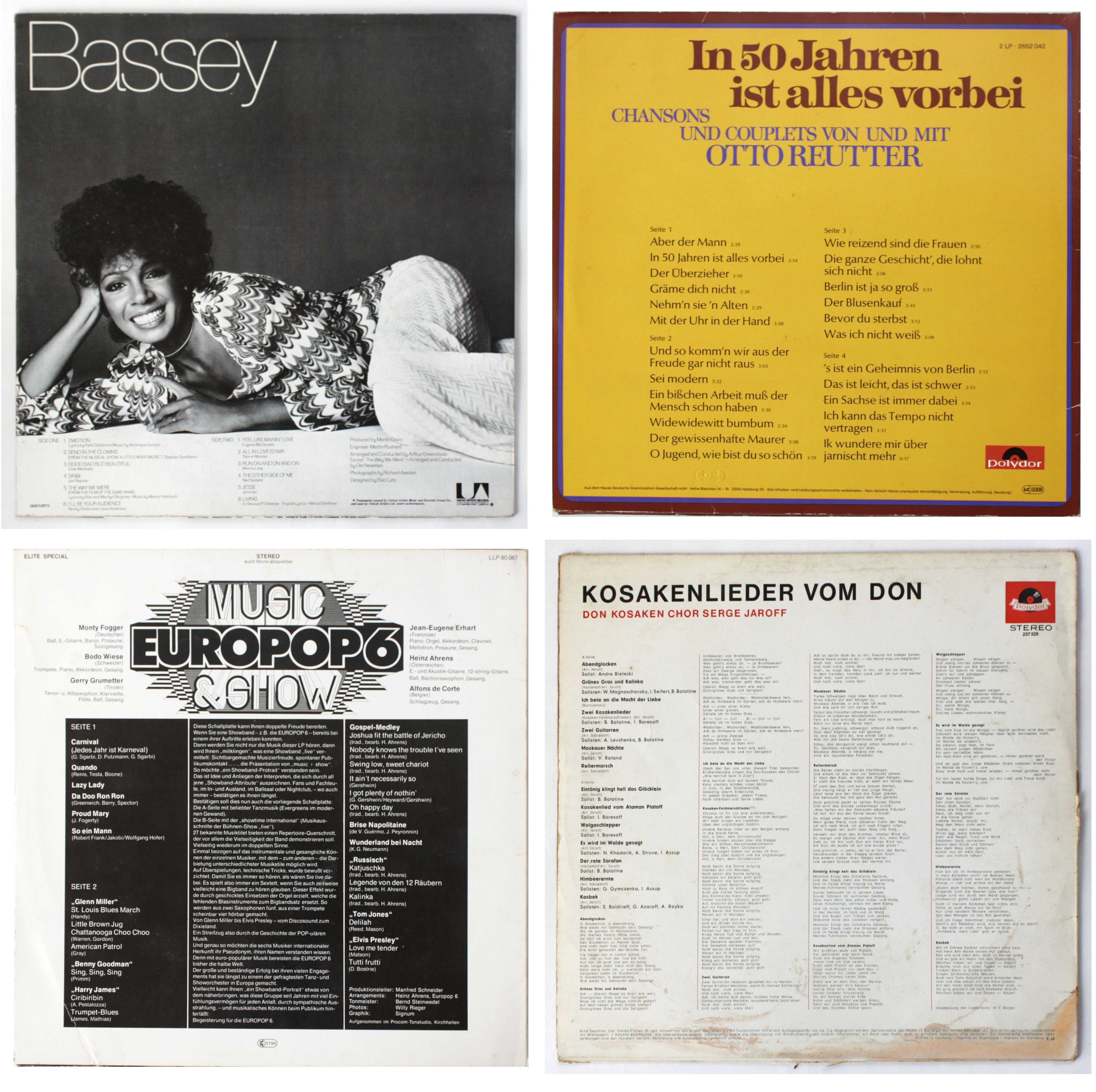 Zestaw 4 płyt winylowych, Shirley Bassey, Europop 6 + autografy