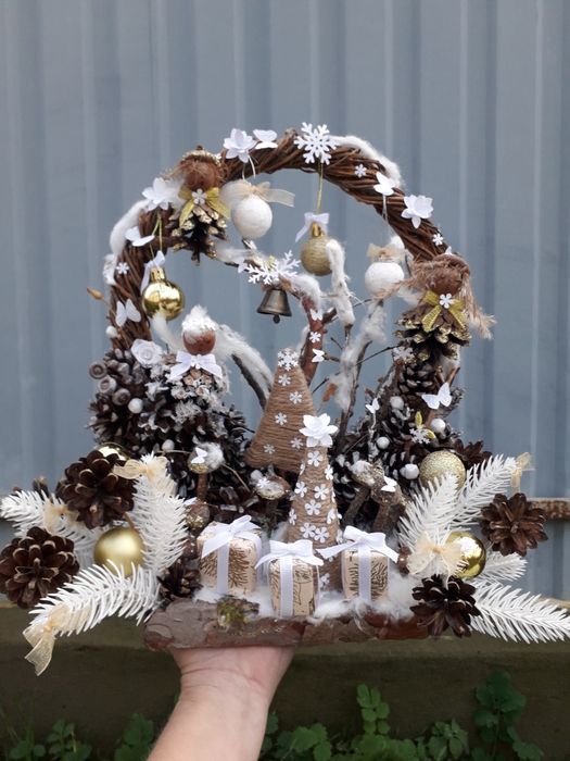 Новорічна поробка у школу,садочок. Зимова композиція.