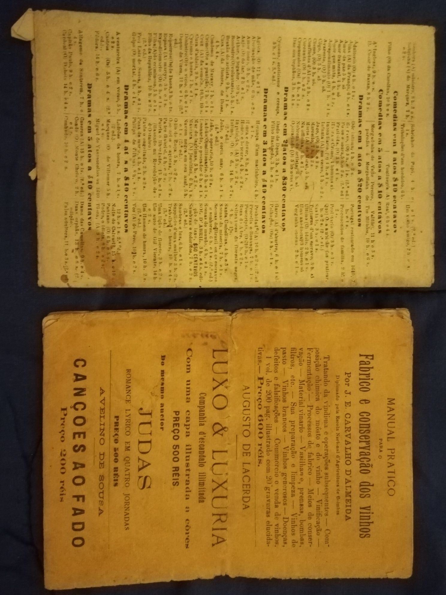 Antigo conjunto de peças Teatrais (com mais de 100 anos)