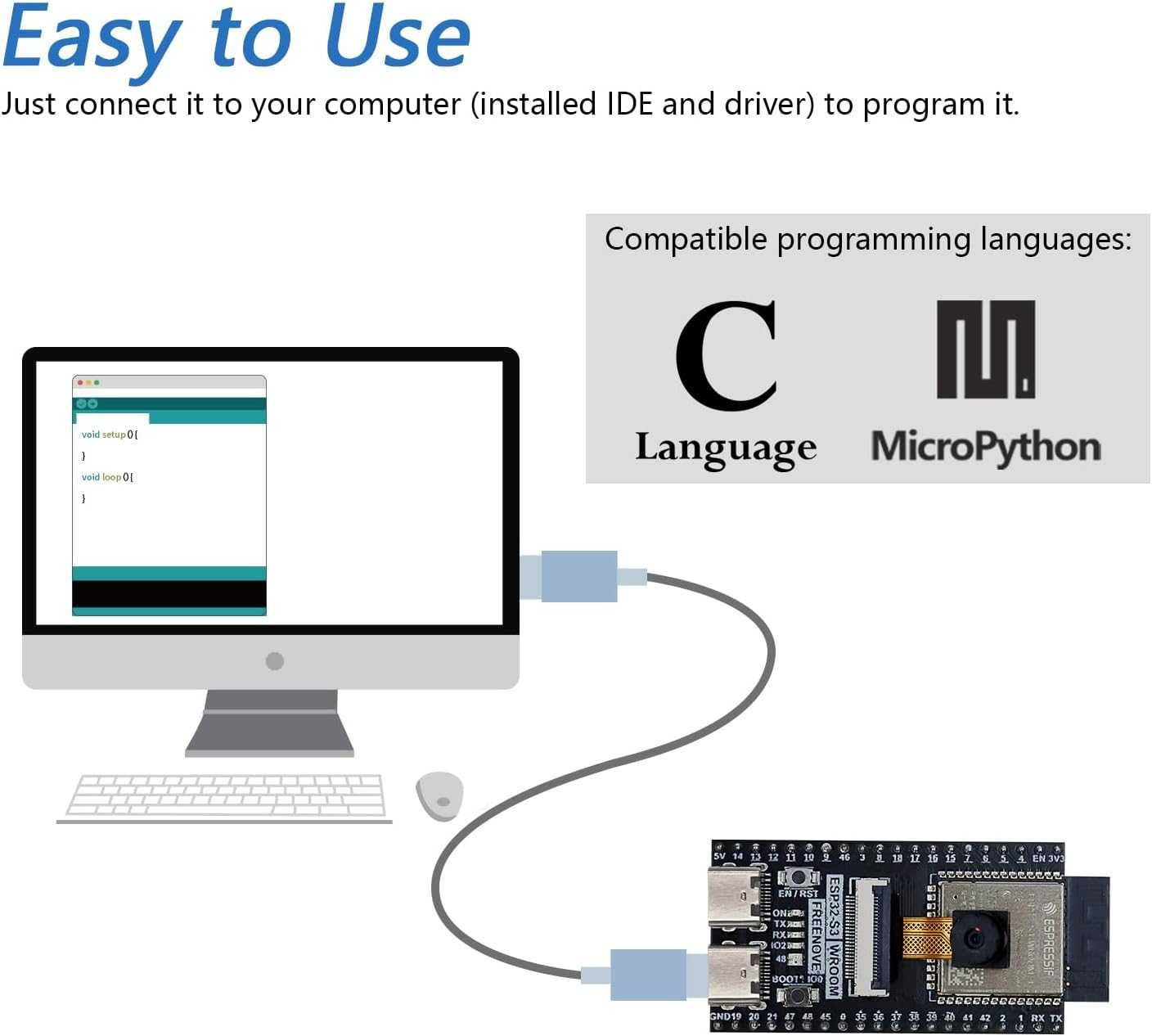 Freenove ESP32 Board Dual-core 32-bit 240 MHz Microcontroller [2512]