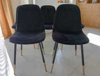 Krzesła czarne welurowe