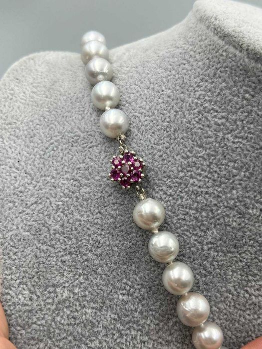 Naszyjnik z pereł naturalnych , złote zapięcie 14K