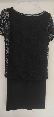 Sukienka czarna z koronkową górą rozmiar 40