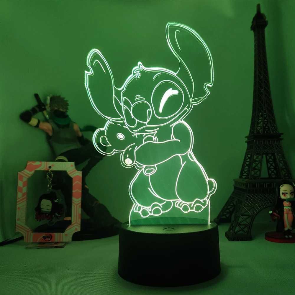 3D LED Lampka Nocna - Lilo i Stitch