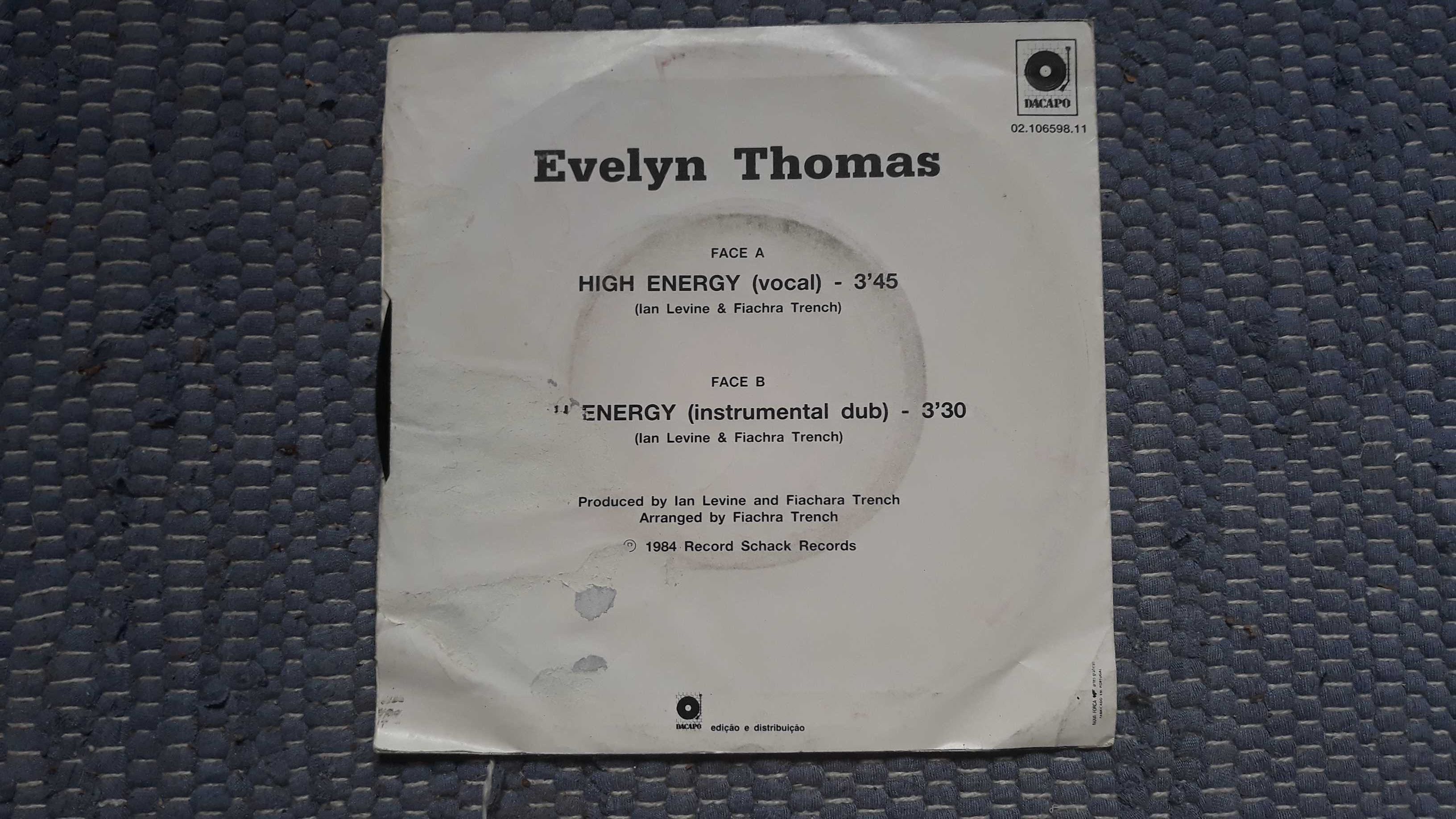 Evelyn Thomas - High energy - single vinil - portes incluídos