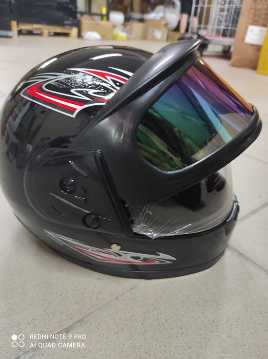 KASK INTEGRALNY na rower skuter motor quad PODWÓJNA szyba rowerowy