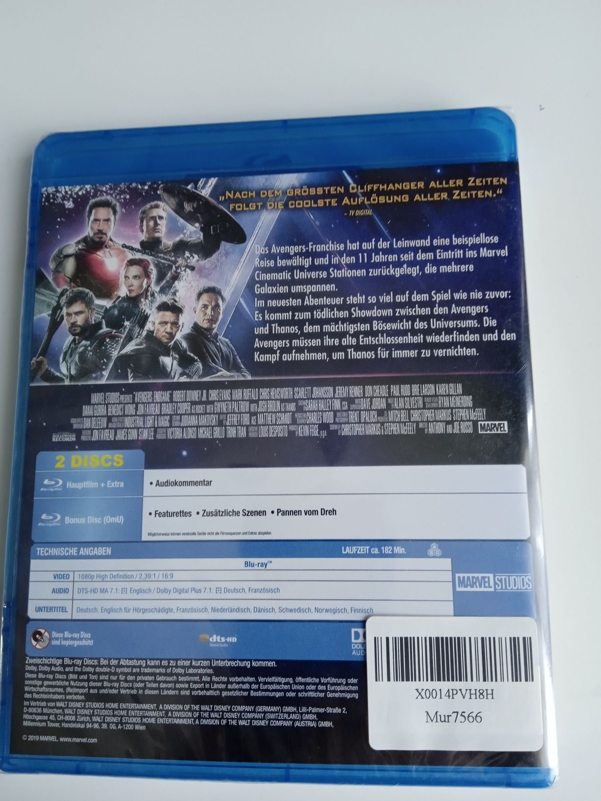 Blu-ray Avengers end game eng.