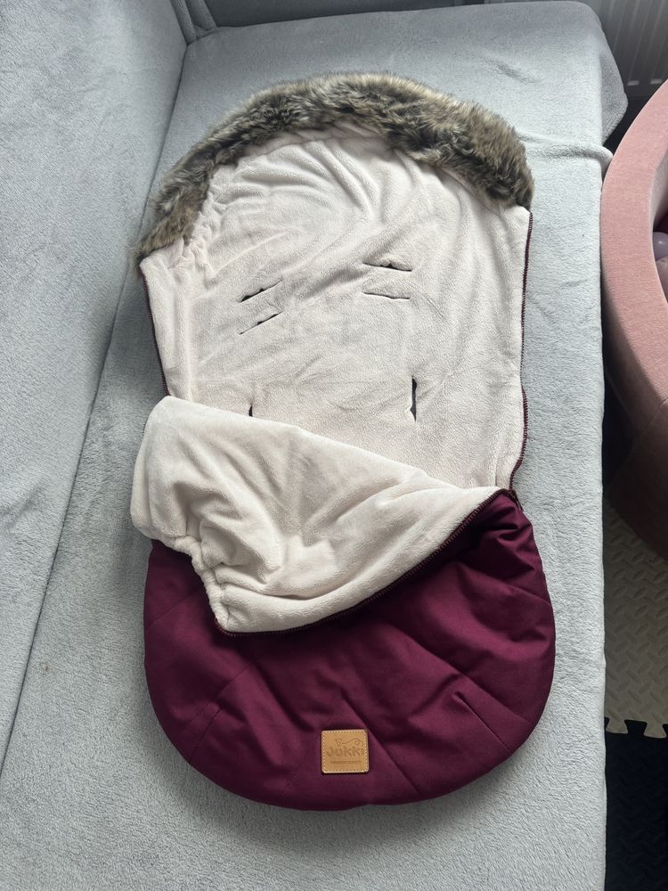 Śpiworek do wózka zimowy Jukki BURGUNDY WINTER